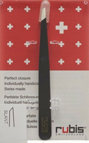 RUBIS Pinzette schräg schwarz Inox