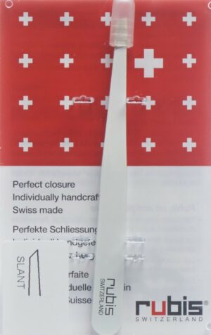 RUBIS Pinzette schräg weiss Inox