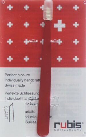 RUBIS Pinzette schräg rot Inox