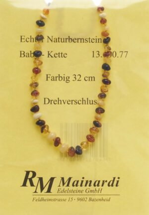 MAINARDI Natur Bernstein 32cm farbig Drehverschl