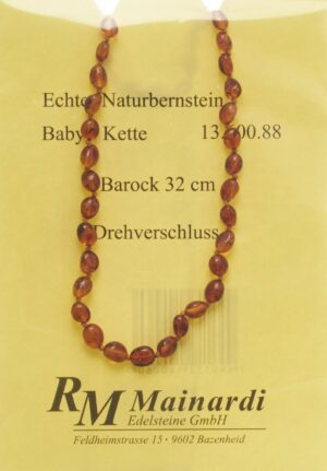 MAINARDI Natur Bernstein 32cm Barock Drehverschl