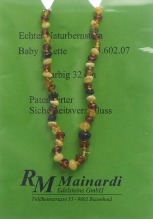 MAINARDI Natur Bernstein 32cm farbig Sicher-Versch