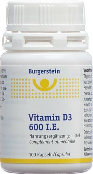 BURGERSTEIN Vitamin D3 Kaps 600 IE 100 Stk