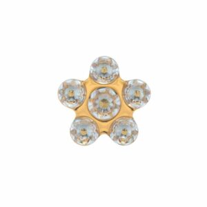 STUDEX 11023 Daisy Kristall 5mm vergoldet 1 Paar