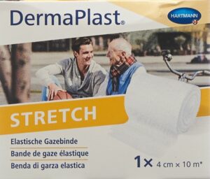 DERMAPLAST STRETCH Gazebinde 4cmx10m weiss