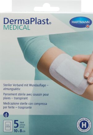 DERMAPLAST Medical Vliesverband 10x8cm 5 Stk