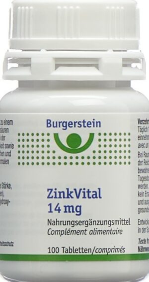 BURGERSTEIN Zinkvital Tabl 14 mg Ds 100 Stk