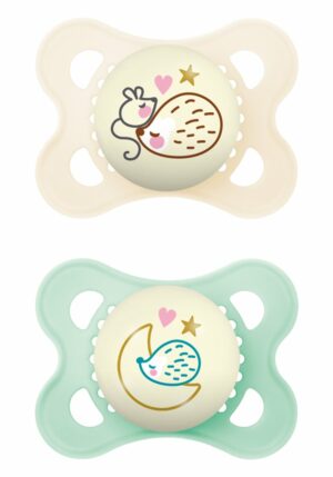 MAM Night Nuggi 0-6m ivory/green 2 Stk