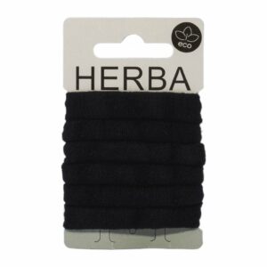 HERBA Ecofriendly Haarbinder Ø5cm schwarz 6 Stk
