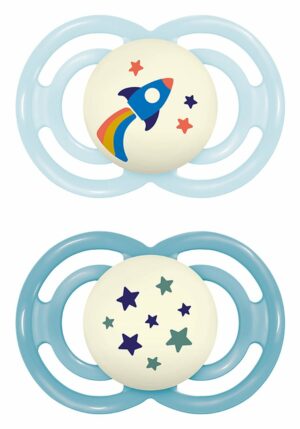 MAM Perfect Night Nuggi Sil 6-16m Boy 2 Stk